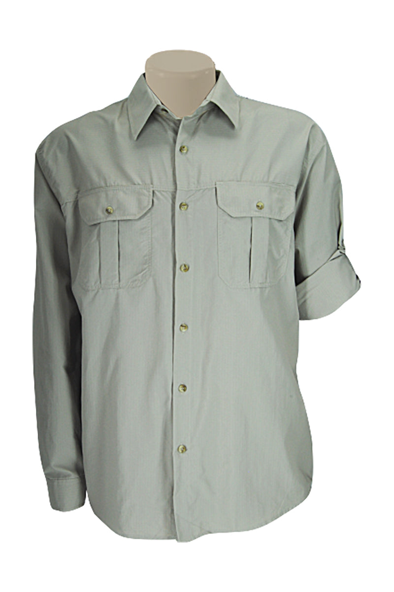 African Tusk Clothing Unisex Long-Sleeve Bush Shirt (Tech):  Stone