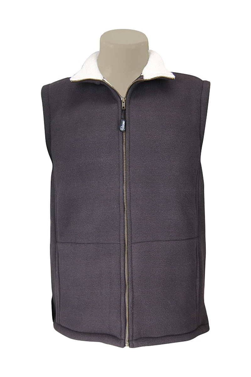 Unisex Sherpa Fleece Top With Pockets:  Sleeveless