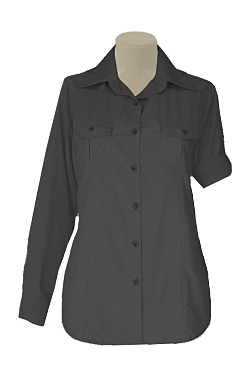 African Tusk Clothing Women's Long-Sleeve Bush Shirt (Tech):  Charcoal
