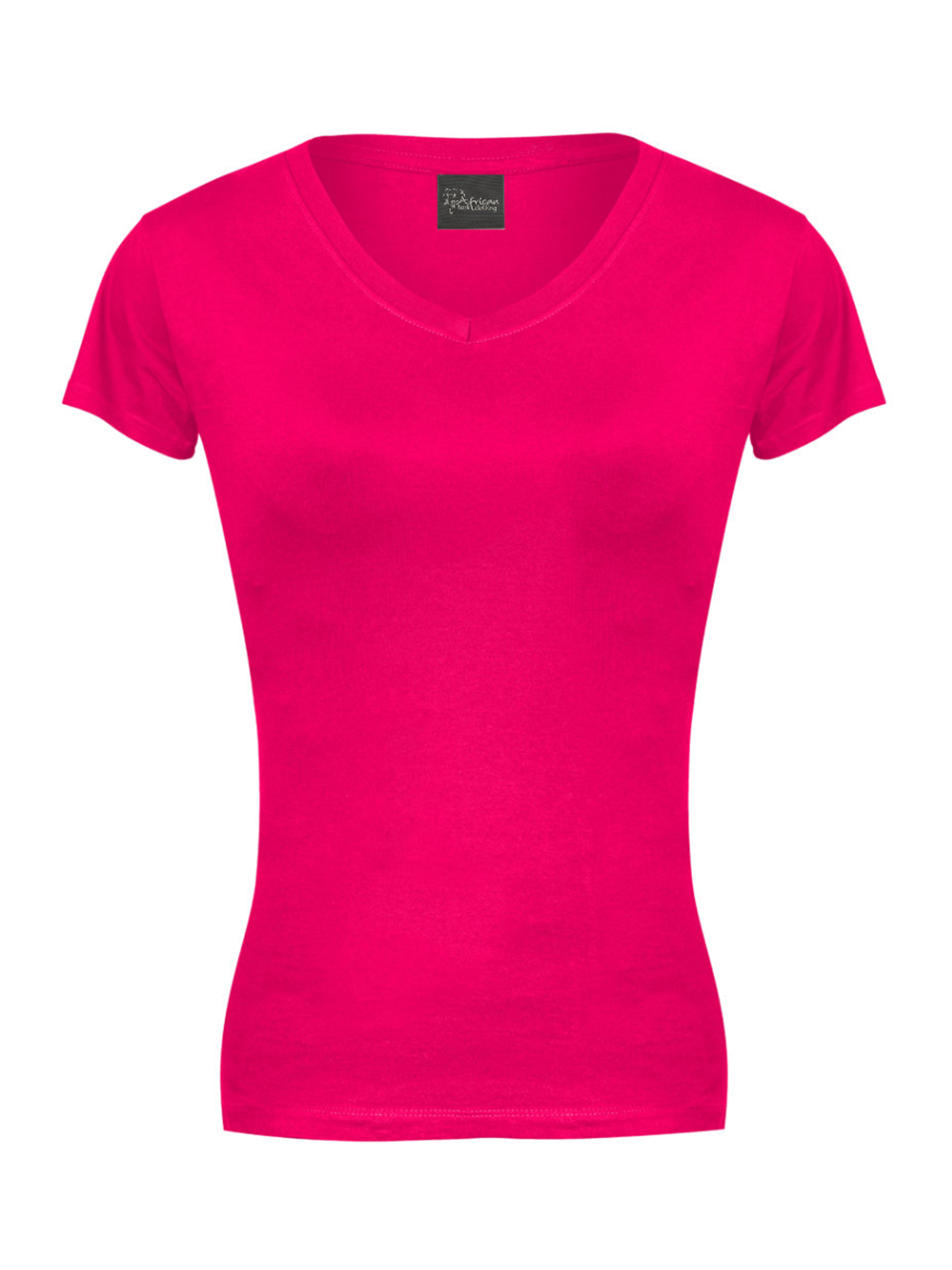 Ladies Fitted V-Neck Spandex T-Shirt: Short Sleeve