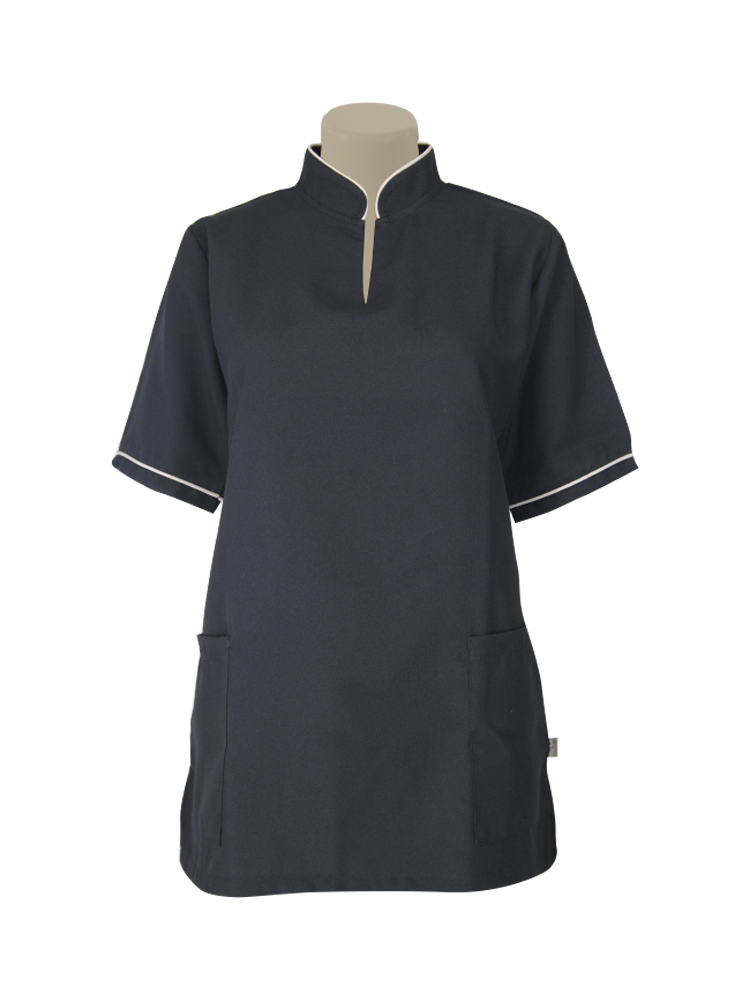 Ladies V-Neck Shaped Tunic: Short Sleeve