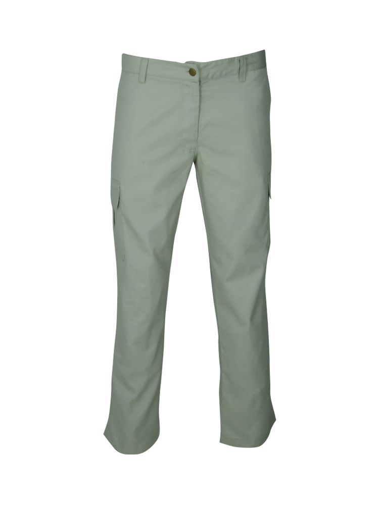 Ladies Cargo Chinos: Mid-Rise Flat Front