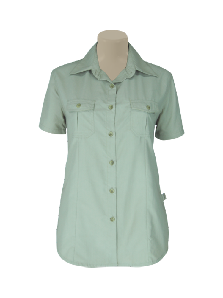 Ladies Shaped Bush Shirt: Short Sleeve (Tech)