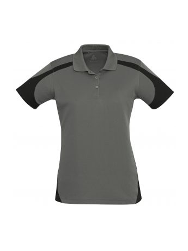 Ladies Contrast Panel Mesh Golfer: Short Sleeve
