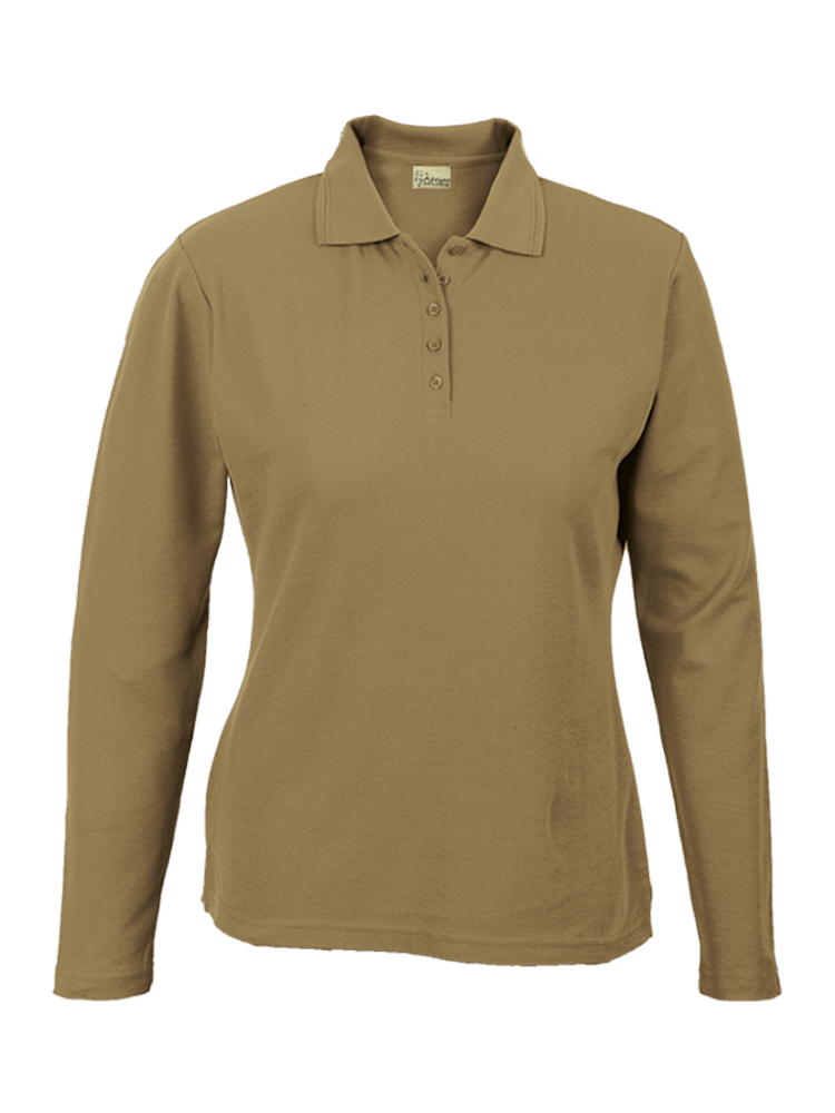 Ladies Feminine Fit Piqué Golfer: Long Sleeve