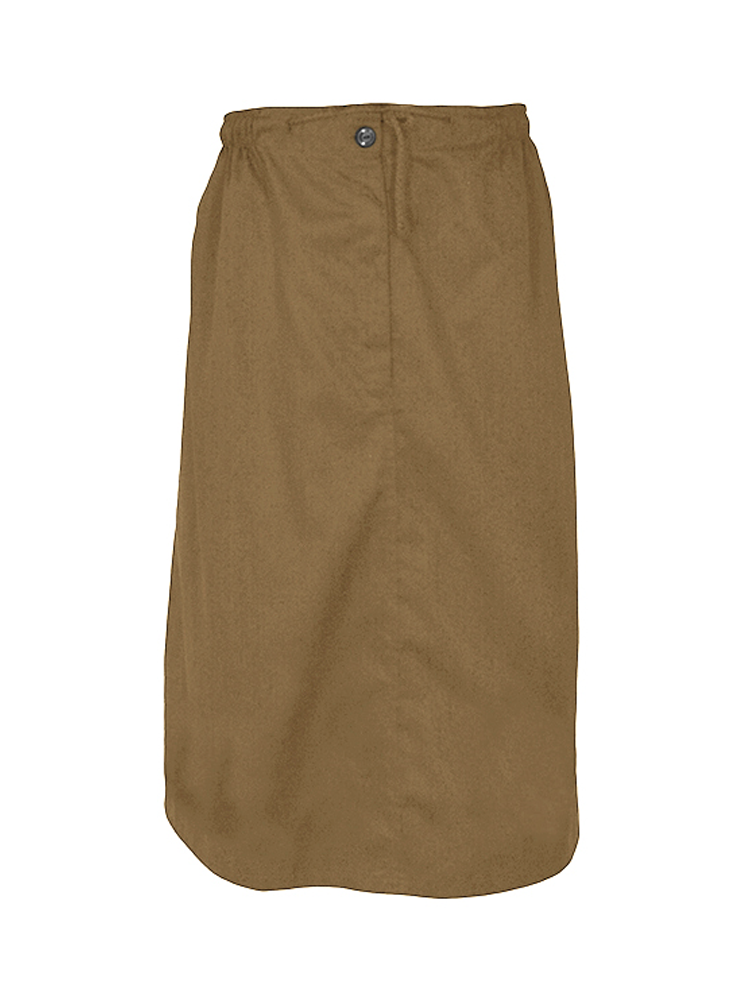 Ladies Half Elasticated Front Zip Core Skirt: Calf Length