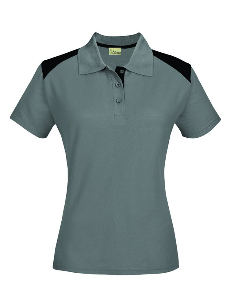 Ladies Lecoste Contrast Panel Golfer: Short Sleeve
