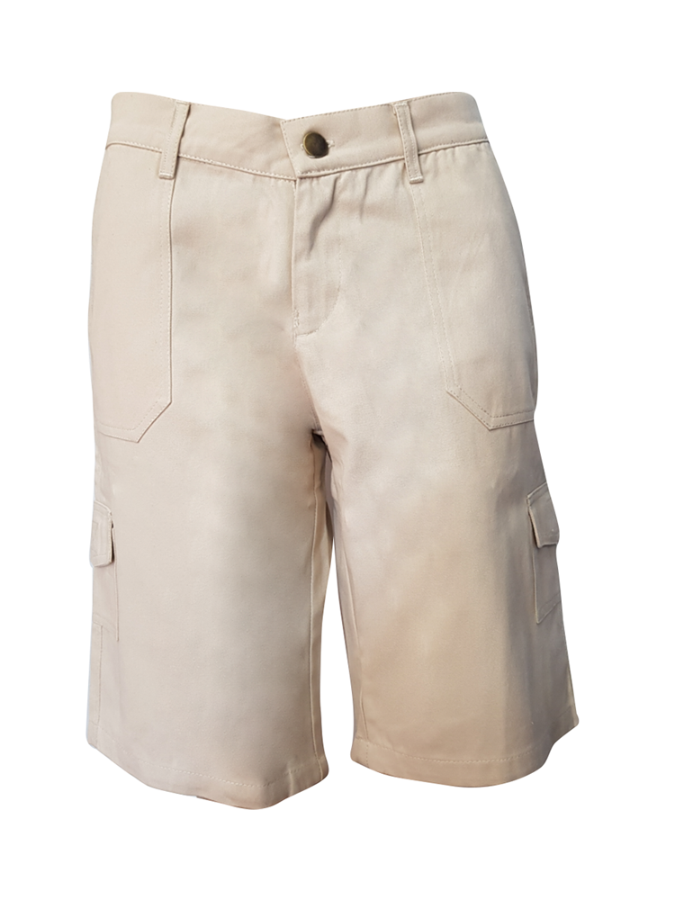 Ladies Low Rise Cargo Shorts: Flat Front