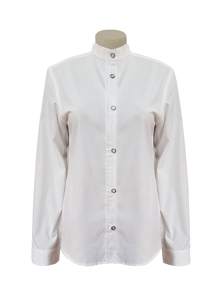 Ladies Mandarin Collar Shirt: Long Sleeve