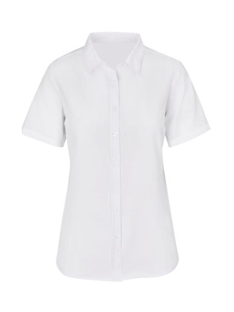 Ladies Oxford Lounge Shirt: Short Sleeve