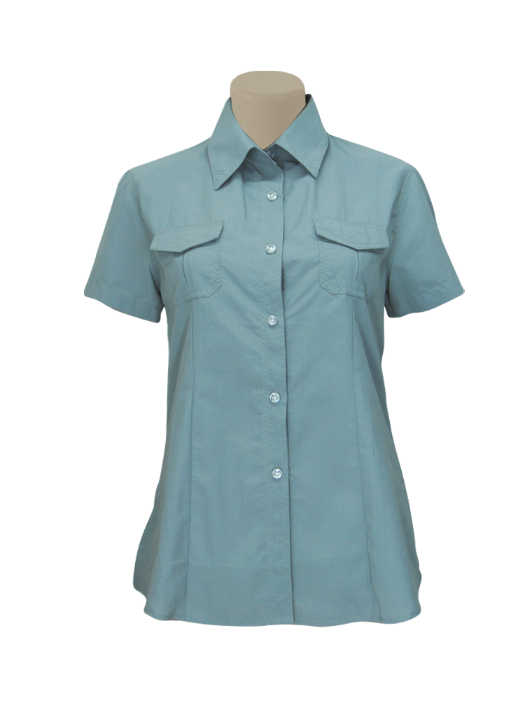 Ladies Shaped Back Vent Shirt: Short Sleeve