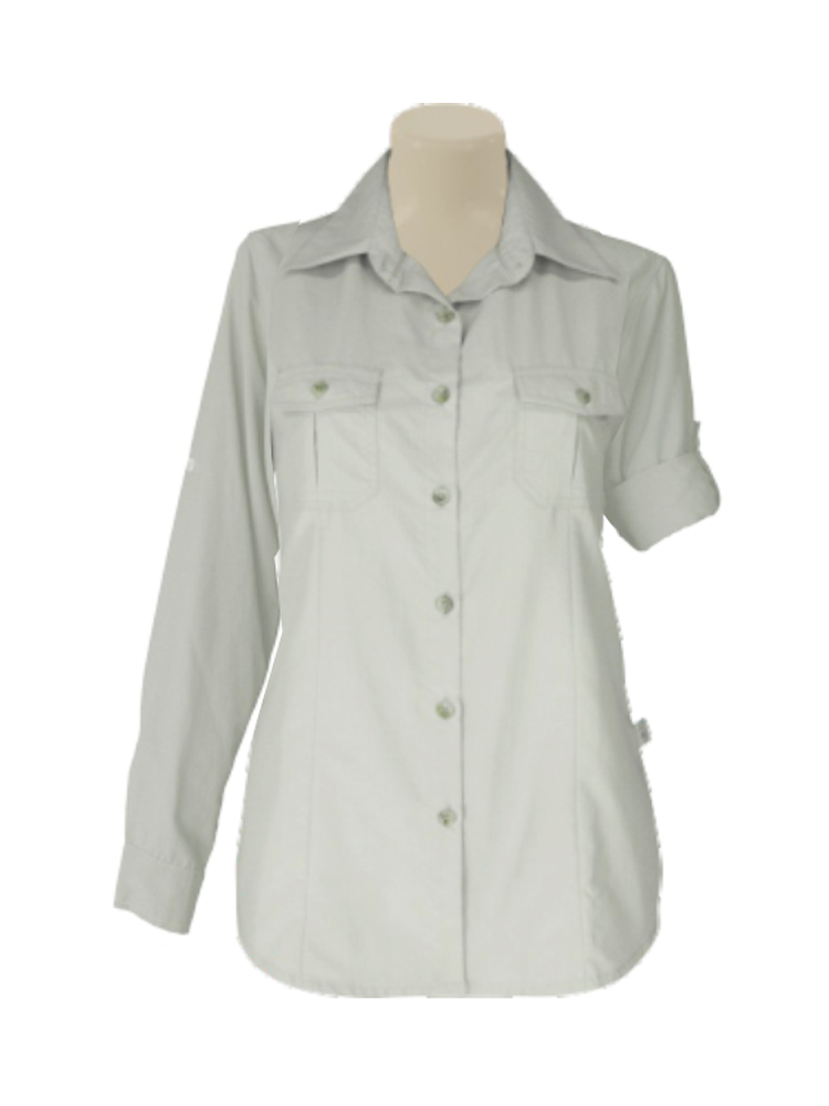 Ladies' Shaped Bush Shirt: Long Sleeve (Tech)