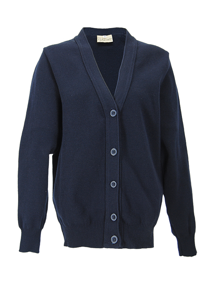 Ladies V-Neck Cardigan: Long Sleeve