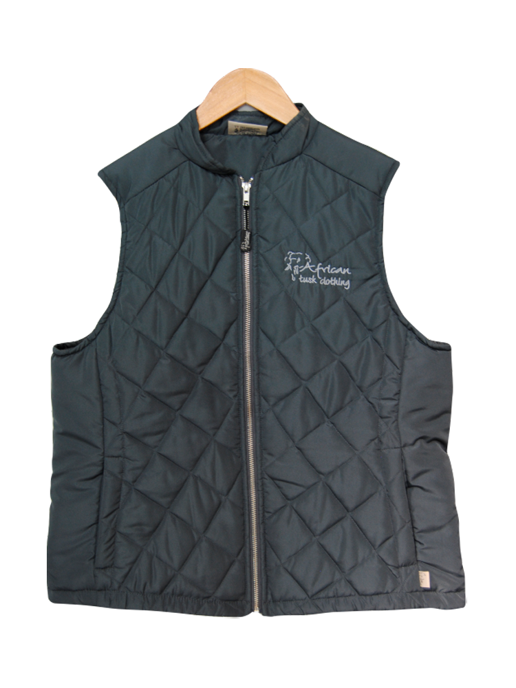Ladies Side Panel Quilted Jacket: Sleeveless (Hip Length)