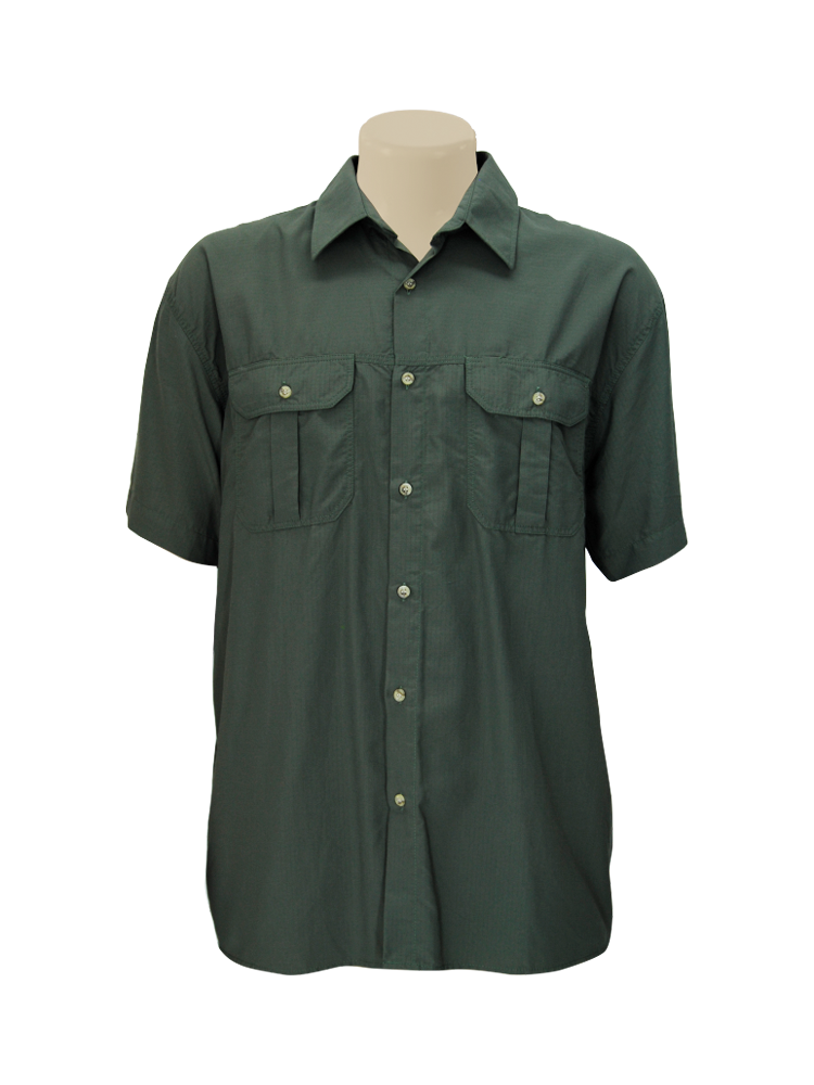 Men's 2 Pocket Bush Shirt: Short Sleeve (Tech)