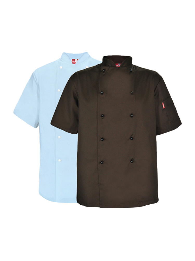 Unisex Double Breasted Chef Jacket:  Short Sleeve