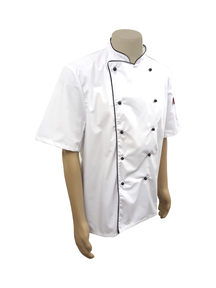 Unisex Executive Double Breasted Chef Jacket: Short Sleeve