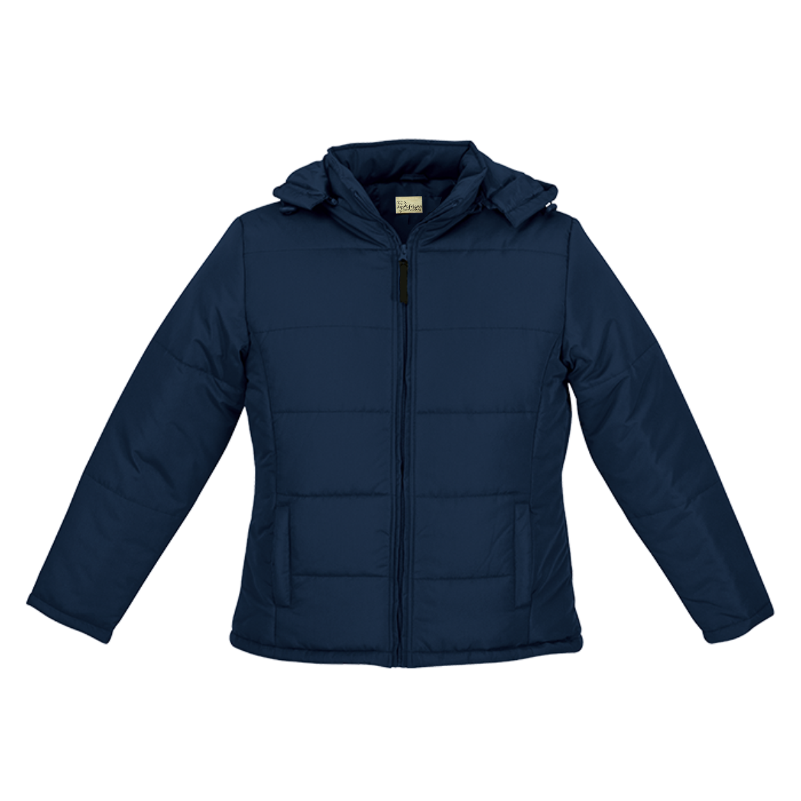 Ladies Quilted Jacket: Zip-Off Hood Long Sleeve
