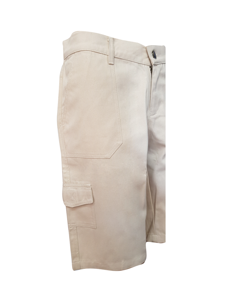 Ladies Low Rise Cargo Shorts: Flat Front