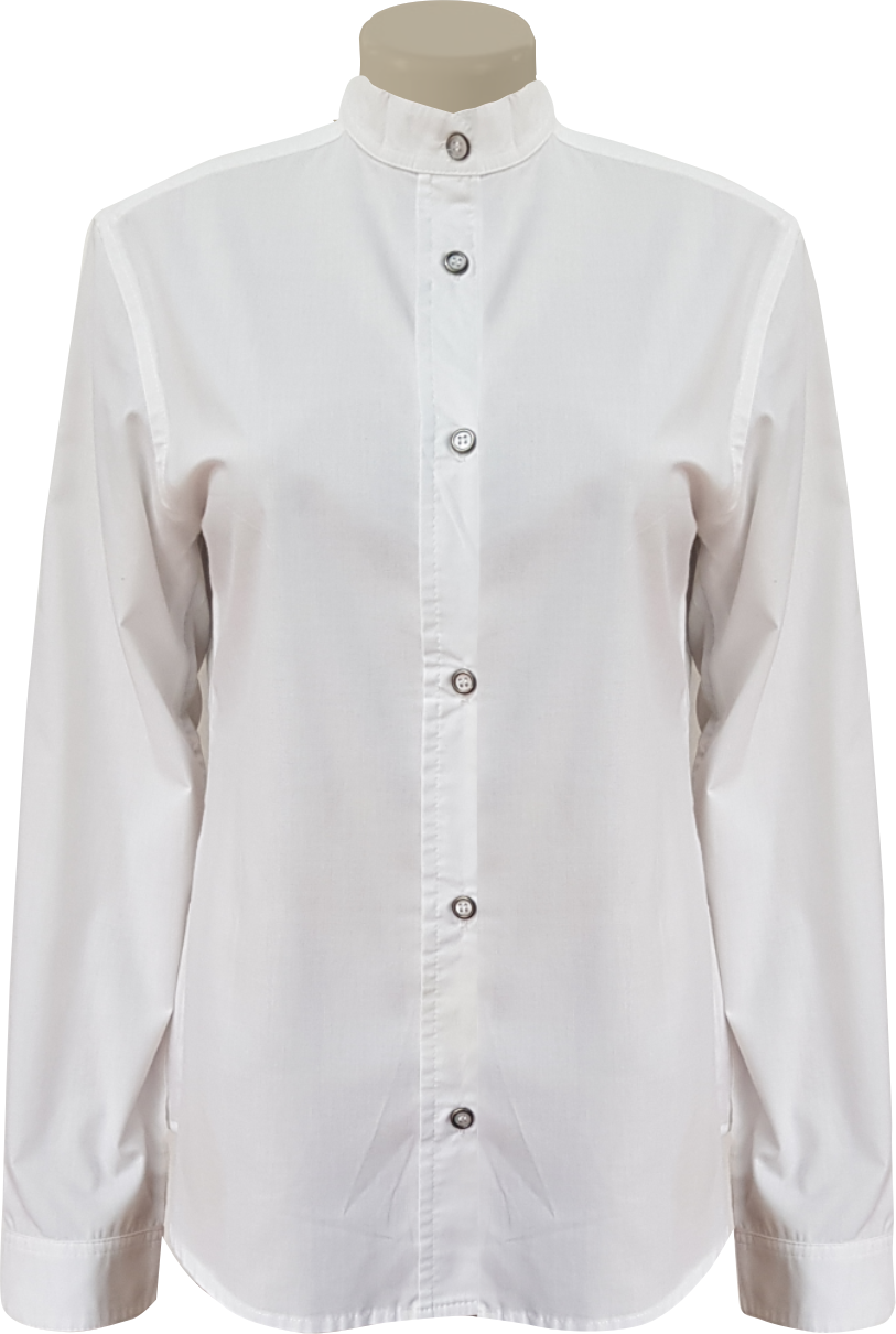 Ladies Shirt: Mandarin Collar Long Sleeve