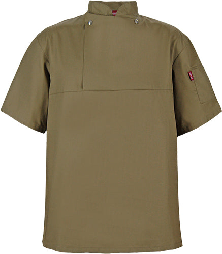 Unisex Chef Shirt: Short Sleeve Flap Front