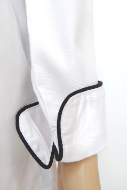 Ladies' Executive Chef Jacket: Collar, Cuff & Front Piping Shaped Design