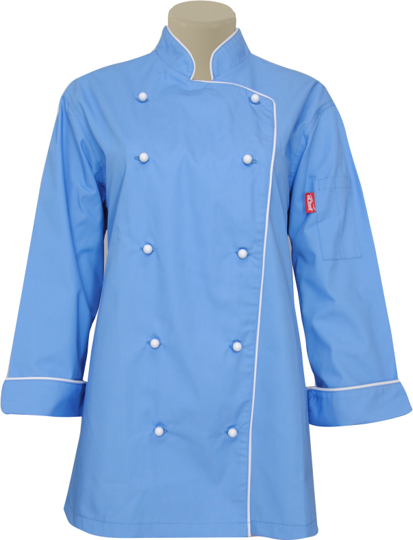 Ladies' Executive Chef Jacket: Collar, Cuff & Front Piping Shaped Design
