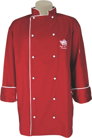Unisex Executive Chef Jacket: Long Sleeve Piping Detail