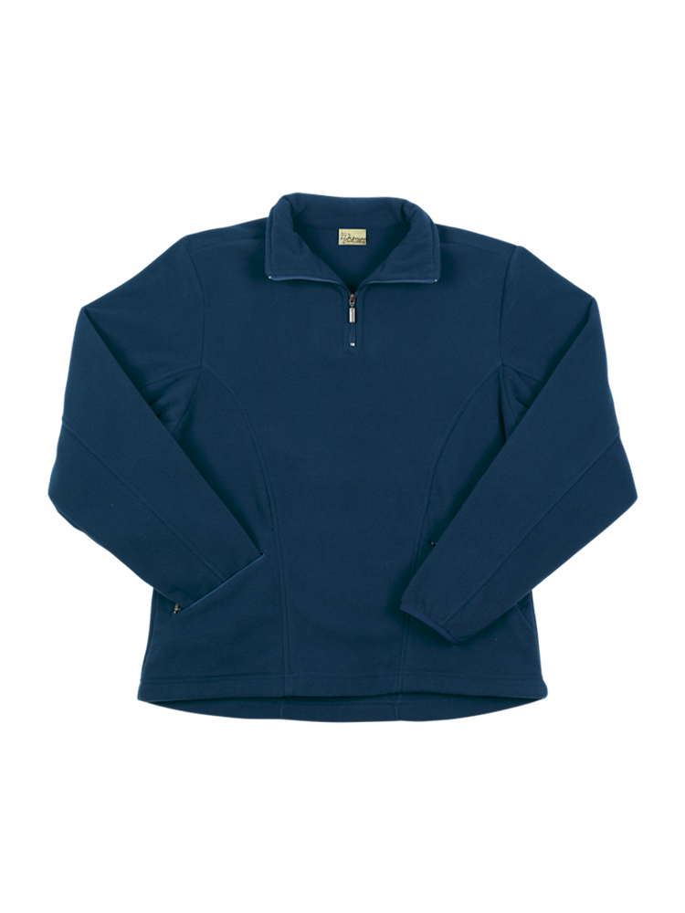 Ladies'  1/4 Zip Polar Fleece Top with Zip Pockets: Long Sleeve