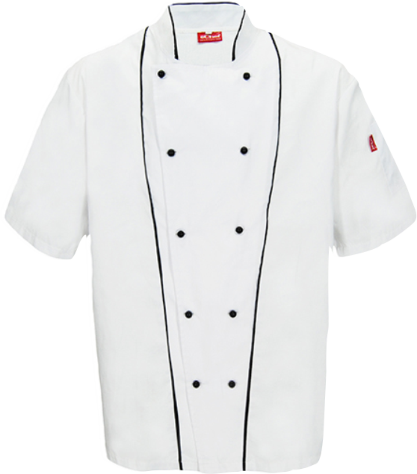 Unisex Executive Chef Jacket: Double Front Short Sleeve